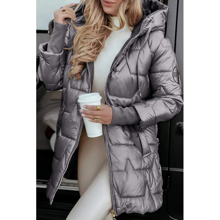 Hooded cotton jacket with three zippers