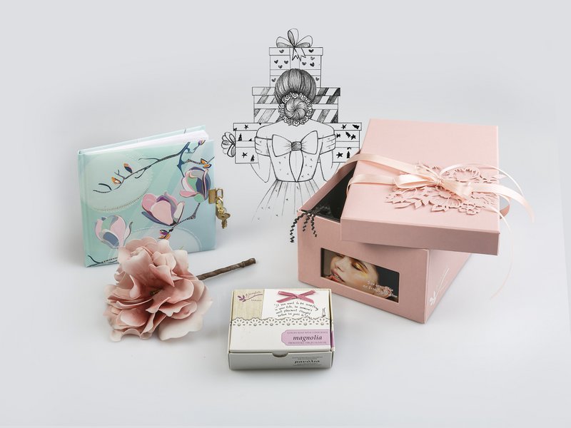 Rosa Luxus-Wellness-Geschenkbox: Magnolie