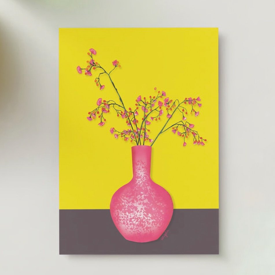 colorful floral greeting cards set -12 pieces - Blank