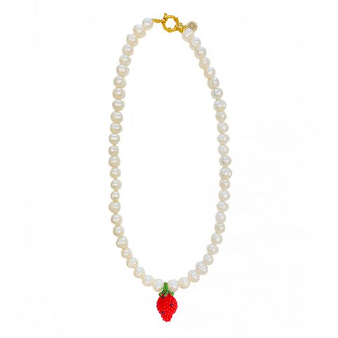 Aardbei parel elegantie ketting