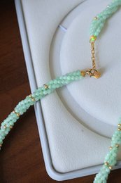 Lucky Jade Flettet Halskæde & Armbånd Sæt