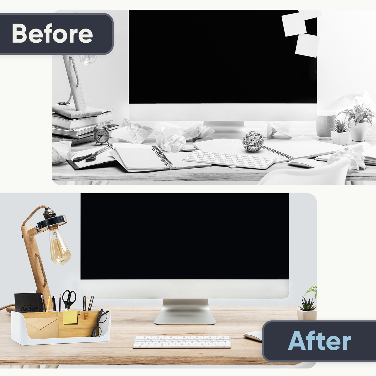 ECO Schreibtisch Organizer | Tisch- Büro- Kosmetik- Organizer | Handy & Tablet Halterung