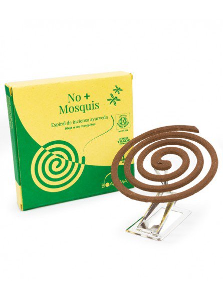 No+Mosquis BIOAROMA spiral. Ideel til udendørs. 10 spiraler af cirka 7 timer. ICEA certifikat. Ayurveda. Fair Trade. Nul spild. kopi
