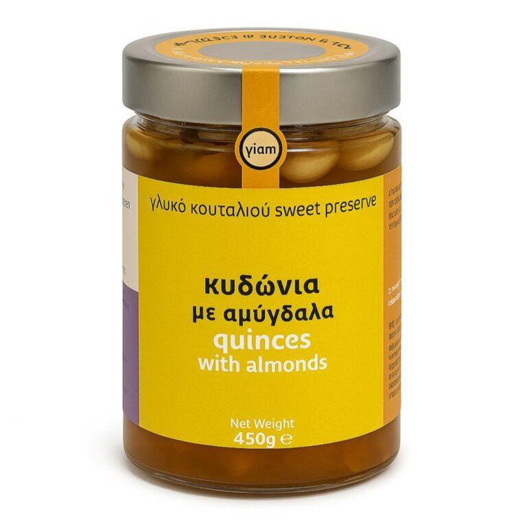 YIAM Greek Traditional Handmade Spoon Quinces with Almonds, 450g