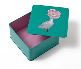 Diva square metal tin box