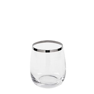 Whiskey glass PLATINUM2 drinking glass glass platinum plated silver transparent Ø10 cm H10.5 cm