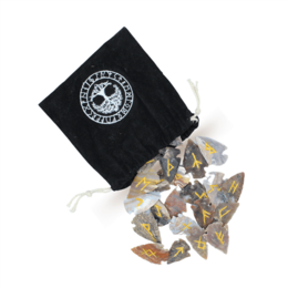 Rune Viking Arrowheads with Velvet Bag 25 Pcs