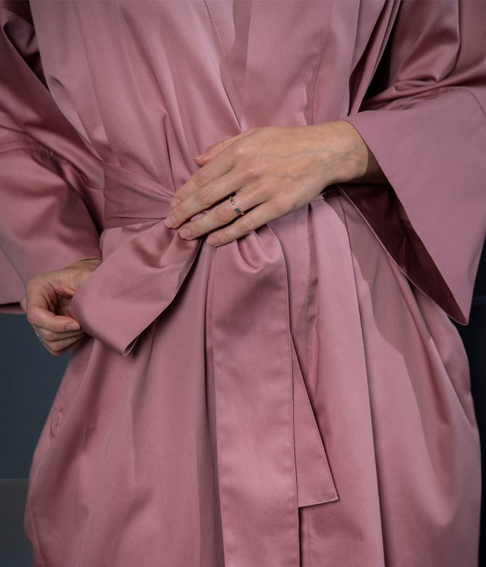 Bademantel Kimono aus massivem Ton