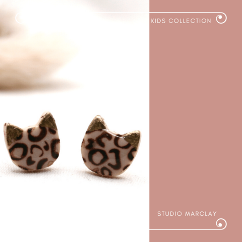 Children's earrings Little Kitten