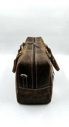 Håndlavet brun "Hunter" læder rejsetaske – Artisan 46 cm kompakt weekender med indvendig skillevæg