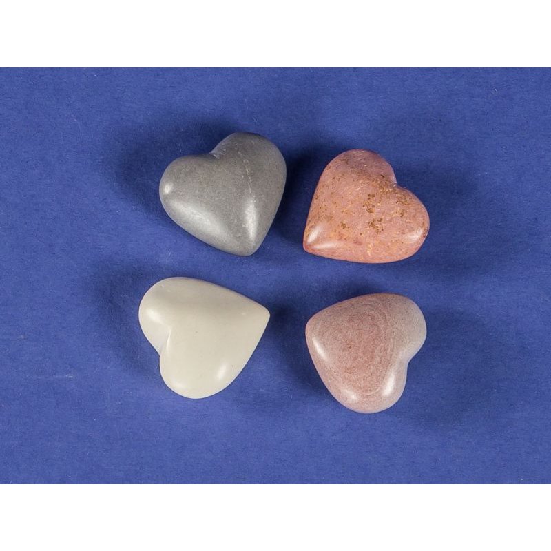 046 Mini Herz flach natur - Speckstein