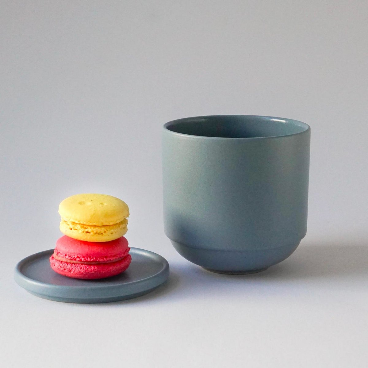 Bowl with lid MoxBowl Mathilde - fjord blue matt - 500ml