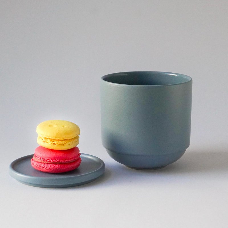 Bowl with lid MoxBowl Mathilde - fjord blue matt - 500ml