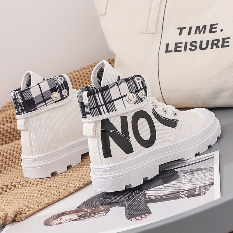 Nouveau Bottes courtes en toile pour filles, montantes, assorties avec tout, chaussures pour femmes