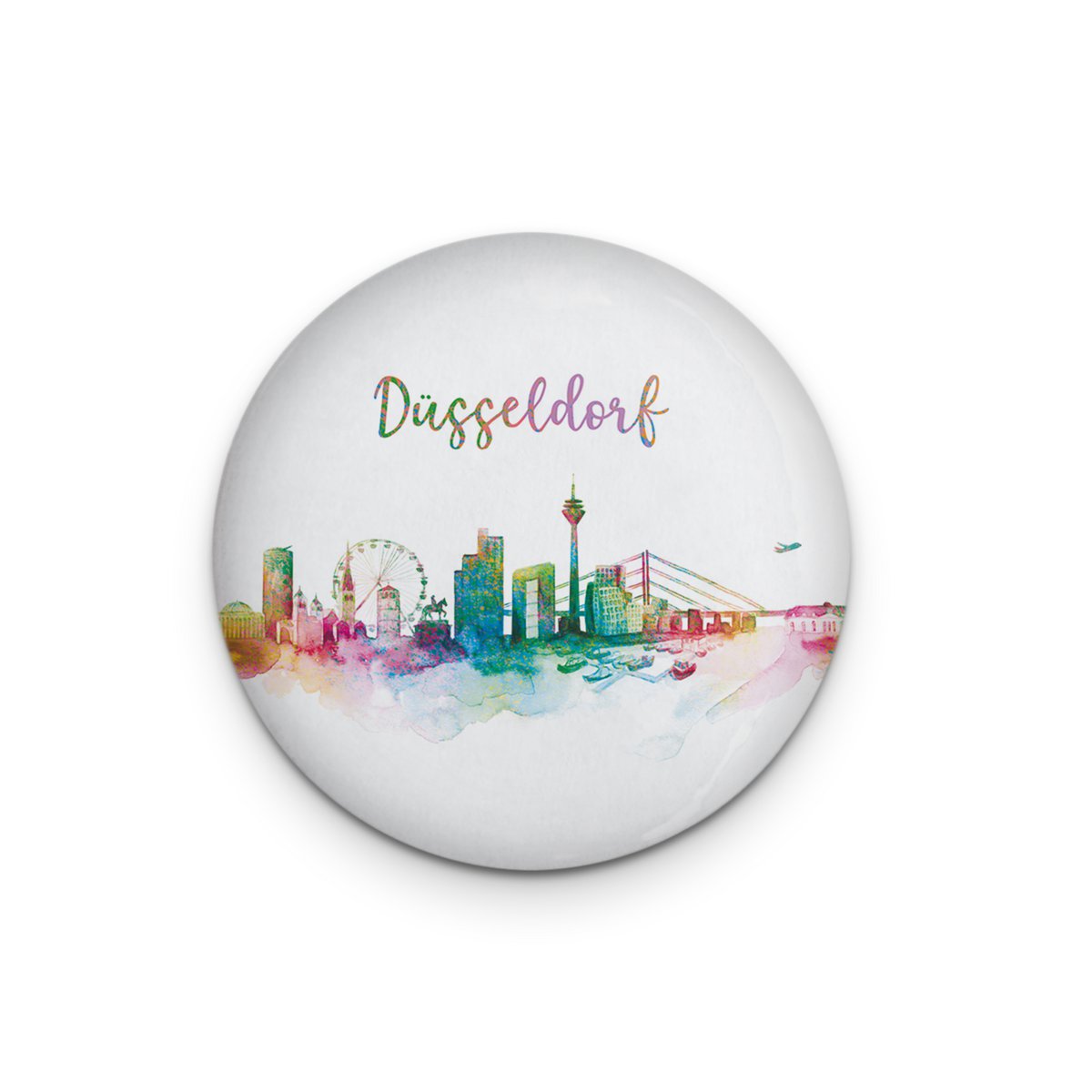 Decoratieve magneet Düsseldorf regenboog