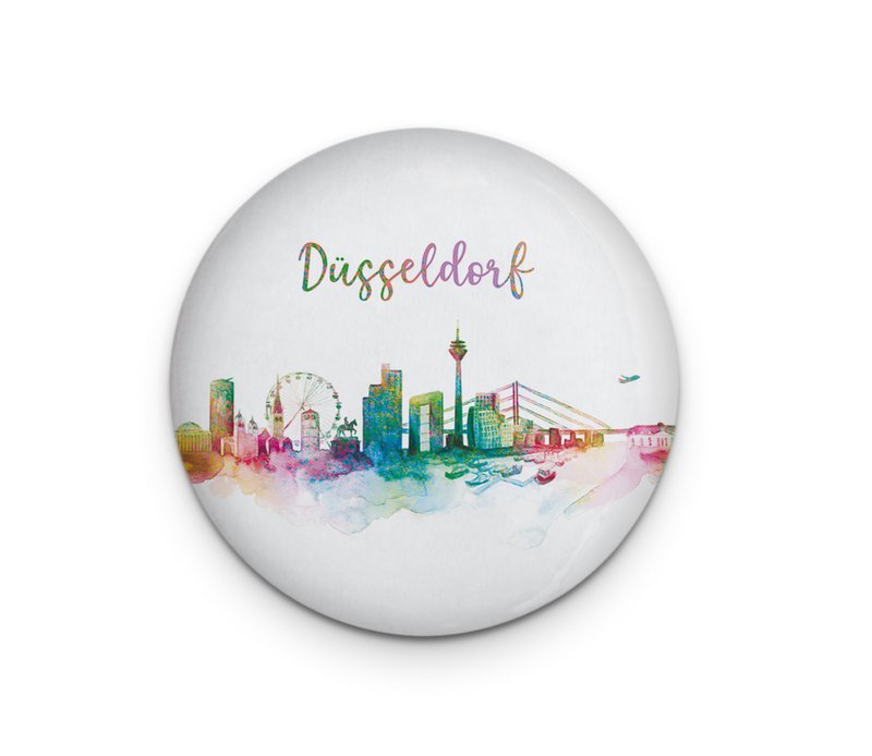 Decorative magnet Düsseldorf rainbow