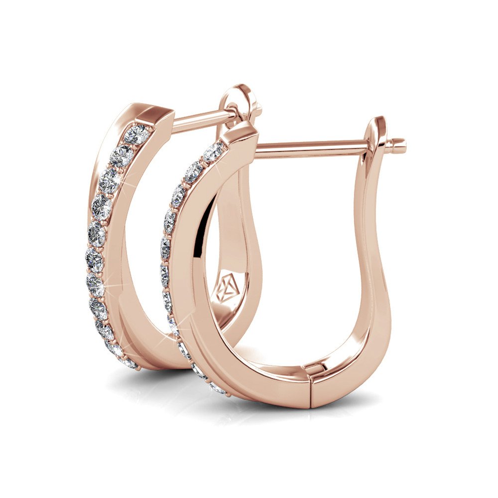 Criss Earrings - Rose Gold and Crystal