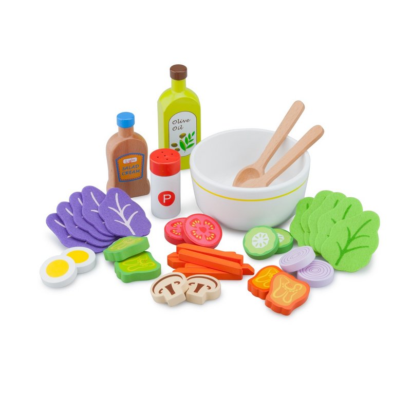 Houten Salade Set - "Maak Je Eigen Salade"