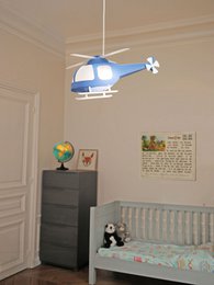 BLÅ HELIKOPTER BARNEHÆNGELAMPE