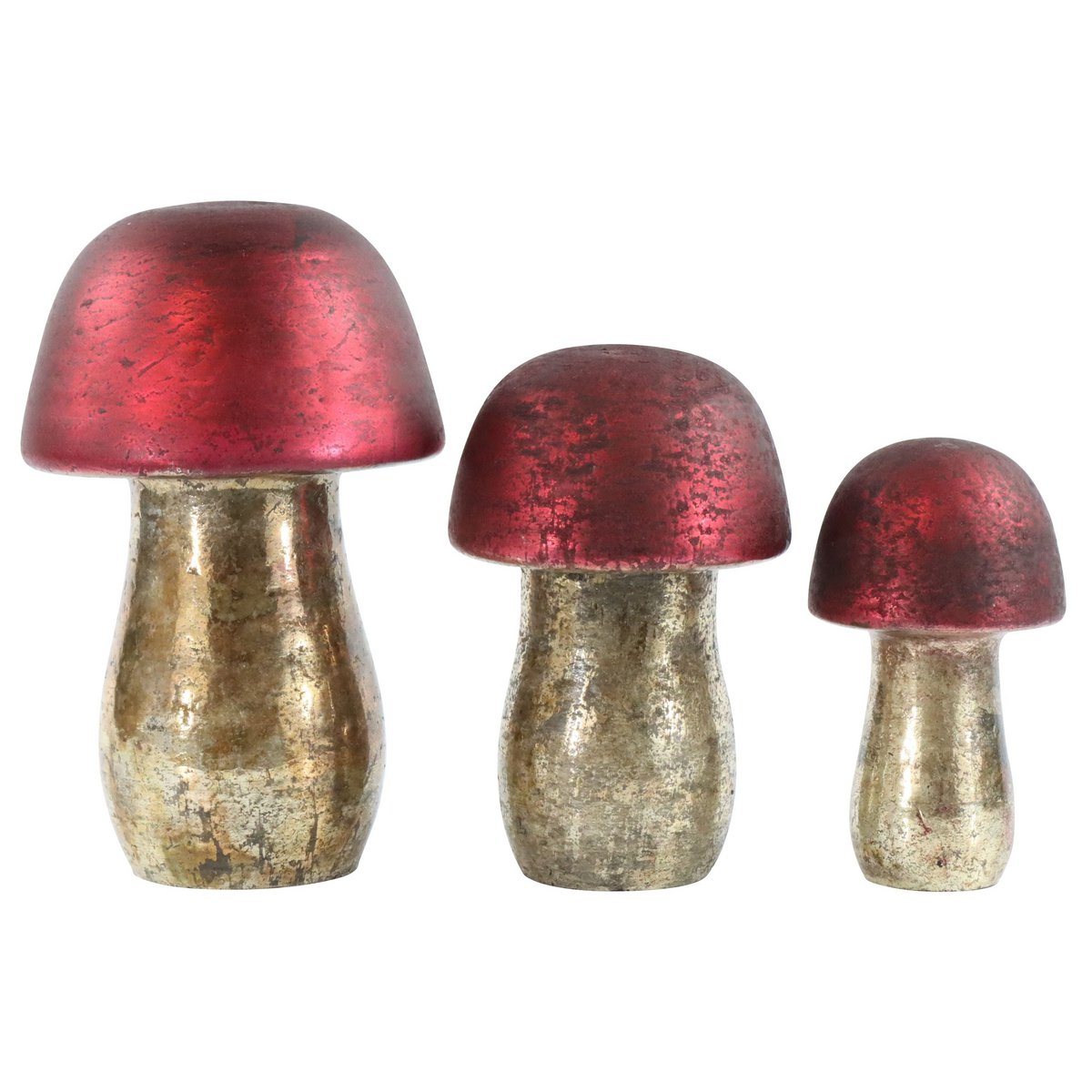 GLASPILZE ROSSO 3 TEILIGES SET (HOFF3619)