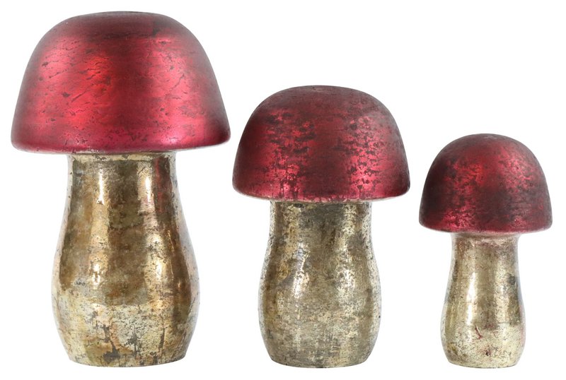 GLASPILZE ROSSO 3 TEILIGES SET (HOFF3619)