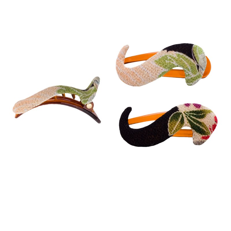 Pinza para el pelo mini columpio par (2 piezas) de tejido kimono