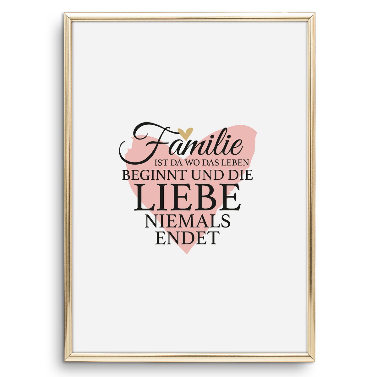 Poster: Familie ist da wo das Leben beginnt und die Liebe niemals endet