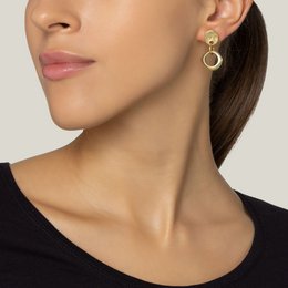 Golden irregular square golden earring
