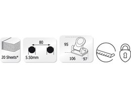 Hulmaskine Kangaro perfo 20 sorte max 20 ark, med guide, 0,55 mm