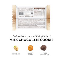 Milk Chocolate Cookie with Pistachio and Kadayif Filling