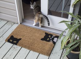 Peeping Cats Coir Doormat
