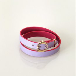 DUO TWIST Lederarmband Fuchsia - Lila
