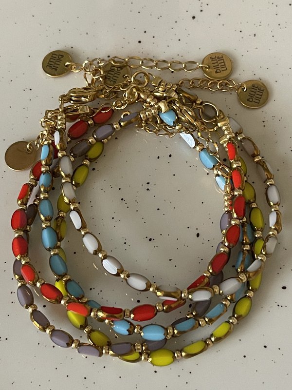 Bracelet glass bead Oranjerood