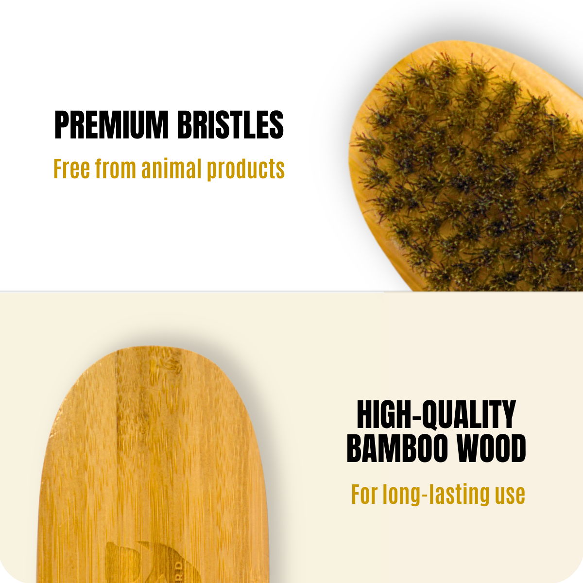 Cepillo para Barba - Madera de Bambú - Cerdas Veganas - Diseño Ergonómico - Para Hombres