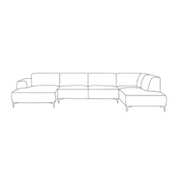 U-shaped sectional sofa, cloud navy velvet, right chaise, large seating for multiple people, modern design.