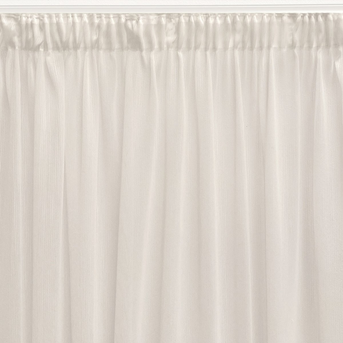 Rideau translucide en ruban multifonction. Rideaux de qualité fabriqués avec des matériaux recyclés. Couleur blanche. Rideaux pour salon, chambre et cuisine.