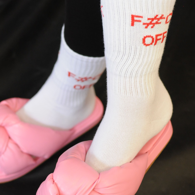 3-pakke %23StatementSocks BAD GIRLS CLUB "Message on Socks" Sokker i hvid, pink og rød gavesæt