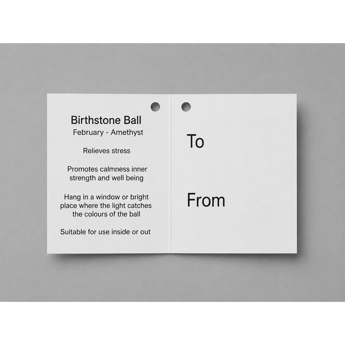 10cm Birthstone Ball - February/Amethyst
