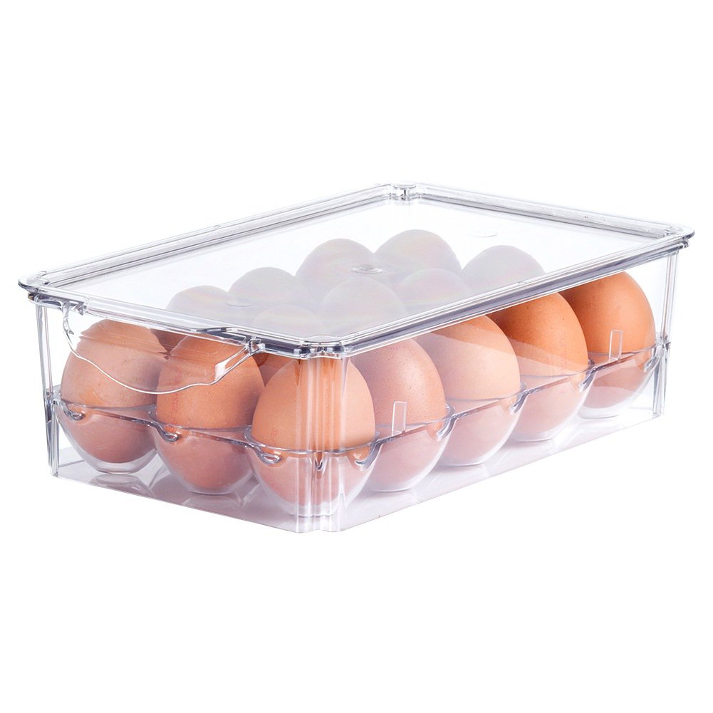 Egg Holder with Lid for 15 Eggs