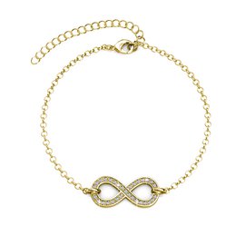 Infinity otto - braccialetto d'oro e cristallino