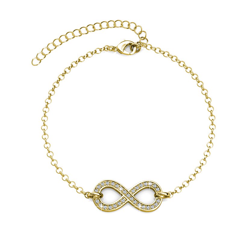 Infinity otto - braccialetto d'oro e cristallino
