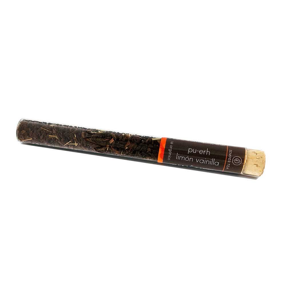 PU-ERH CITROEN VANILLE biologische thee I Bladthee in glazen buis