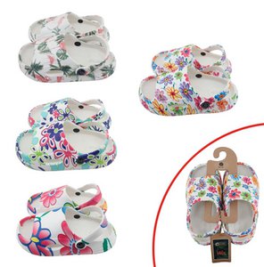 Kinder Badelatschen mit Blumenmuster » günstige Kinderschuhe "Clou Shoes" » Badeschlappen, Schuhe & Slipper » offene Sandalen mit Riemen und Cut-Outs