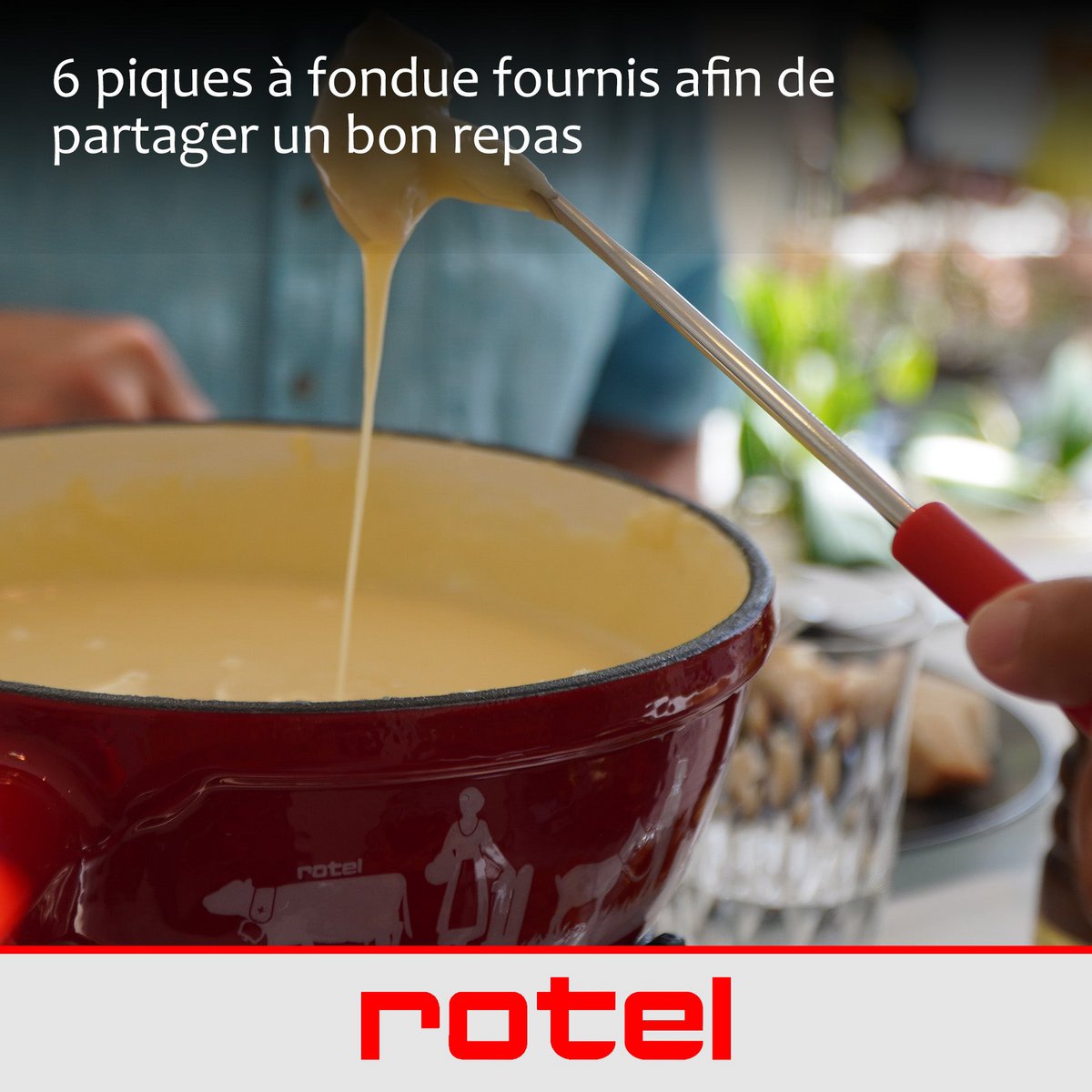 Zestaw do serowego fondue dla 6 osób i 2 kieliszków żelowanego alkoholu Rotel Swiss Tradition