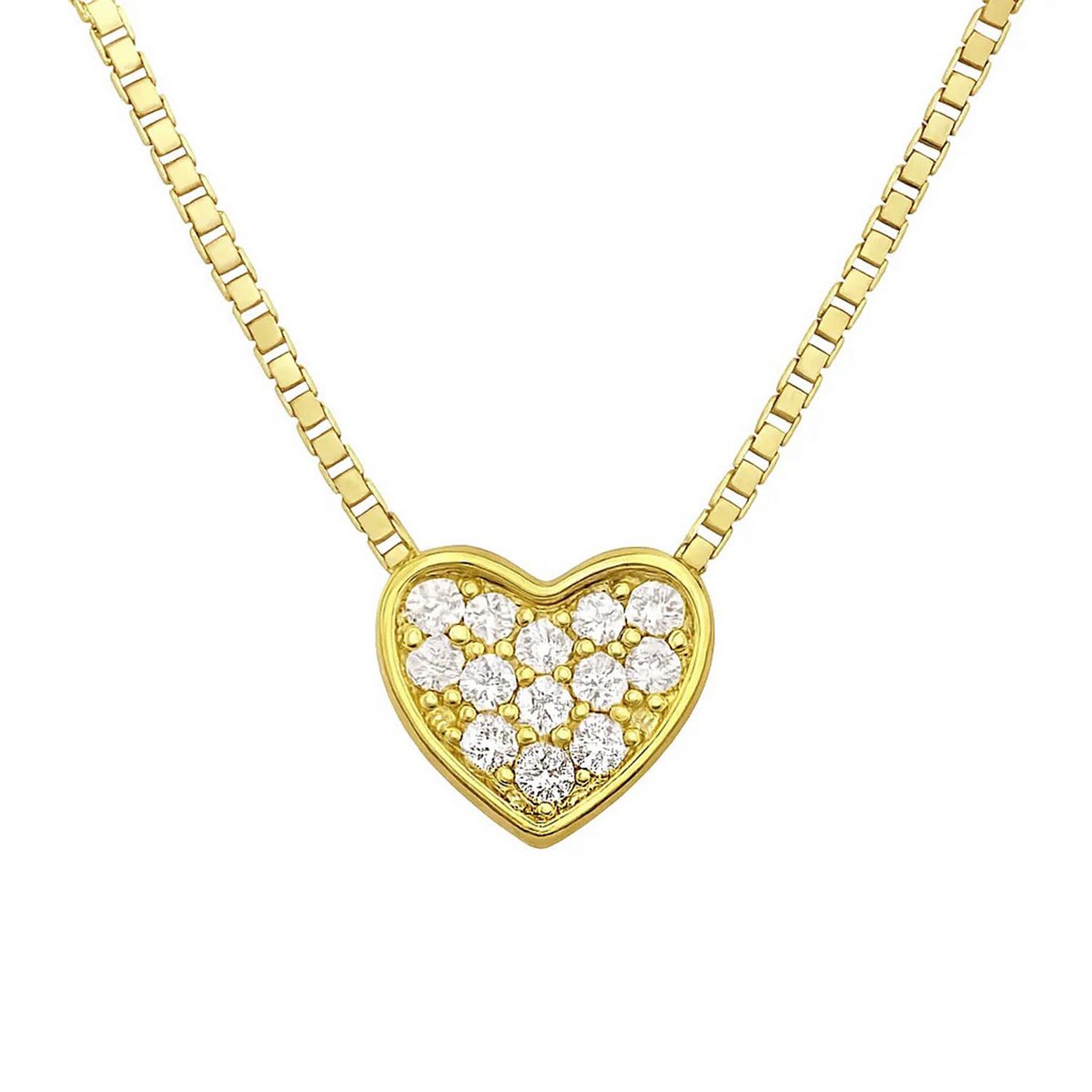 Nicoletta vergoldete Silberkette mit Zirkonia Herz