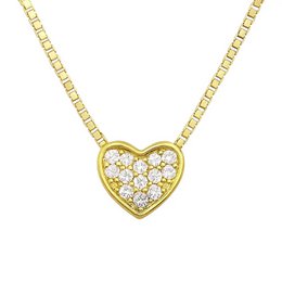 Nicoletta verguld zilveren collier met zirkonia hartje