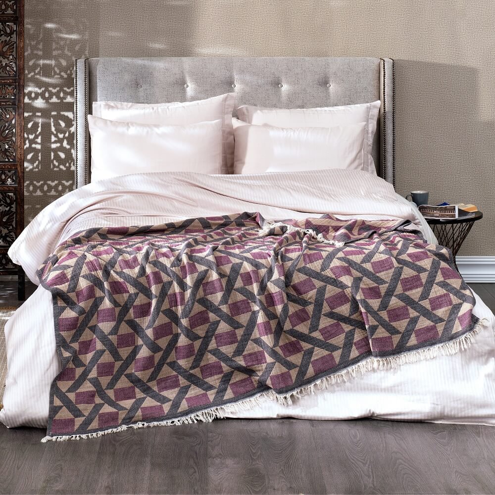 Manta Camden de jacquard de algodón suave