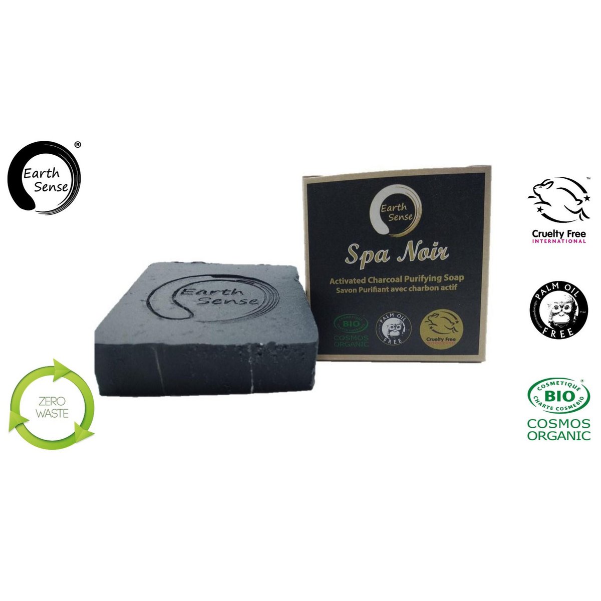 Organic Certified Spa Noir - Solid Soap met geactiveerde houtskool - 90G