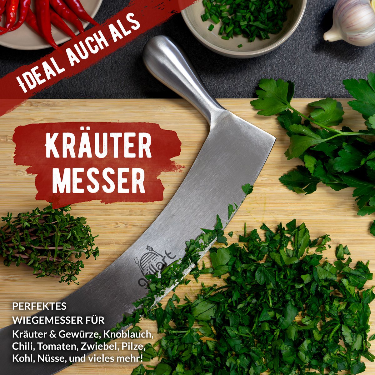 Grillart® Premium Pizzameser - Cutter de pizza en acier inoxydable extra-pointu