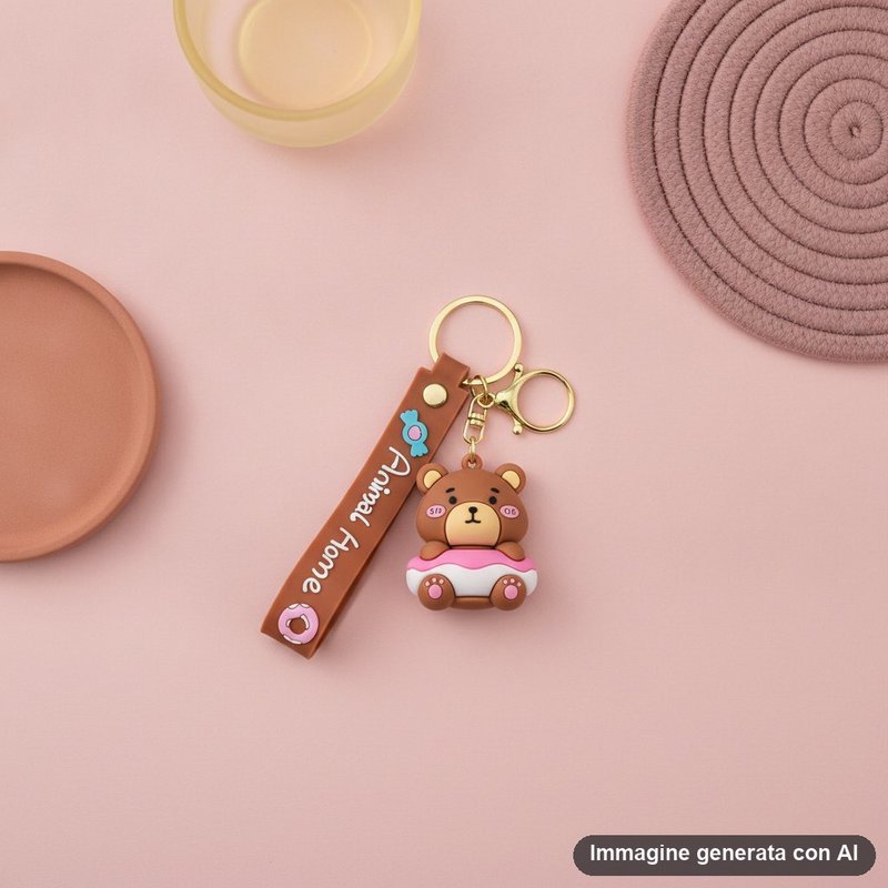 Dierlijke sleutelhangers - Kawaii karakterontwerp 4-delige set